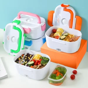 Plastic Portable Home Use 220V 12V Airtight Self Heating Electric Lunch Box Bento Food Warmer Container Box
