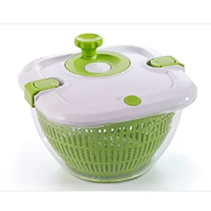 Plastic Salad Spinner Kitchen Manual 5L Drain Lettuce and Vegetable Fruit Washer with Pressure Button Eco Friendly