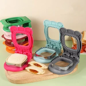 Plastic Square Bread Toaster Sandwich Maker Cutter Sealer for Kids Cookie Pancake DIY Press Eco Friendly 15.5×12.5×4.3cm