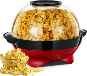 Popcorn Machine 28 Cup Popcorn Maker 800w Electric Stirring Popcorn Popper with Quick Heat Technology for Movie Nights