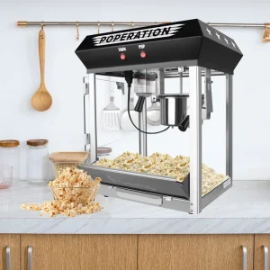 Popcorn Machine 6oz Automatic Popcorn Maker Gourmet Retro Table Top Popcorn Maker Machine for Home