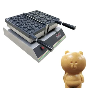 Popular Commercial Use Bear Shape Waffle Maker with Non Stick Coating 1500 2000W Rapid Heat Up Technology 1 Year Warranty