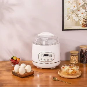 Portable 1.0L Mini Pot with Digital Timer and Auto Shut-Off for Household Dorm Office 300W Electric Slow Cooker
