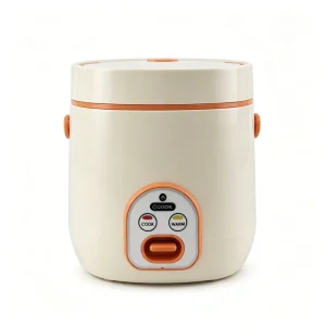 Portable 1.2L Electric Mini Rice Cooker 220V Household Plastic Housing Cast Iron Inner Pot Mechanical Timer Control Eco-Friendly