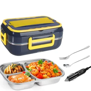 Portable 1.5L Electric Lunch Box Stainless Steel Kids Food Heater for Cars and Homes Warmer for Lunch and Dinner
