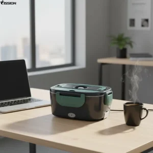 Portable 1.5L Plastic Inner Container Car & Home Dual Use Electric Heating Lunch Box