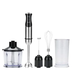 Portable 1000W Electric Blender Set 5 in 1 600ml Stainless Steel Blades Ice Crushing 5+ Speeds Milk Frother Kitchen Tool