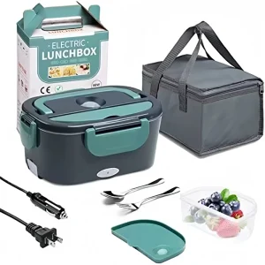Portable 12V 24V 110V 220V Electric Lunch Box Heated Food Warmer with Carry Bag