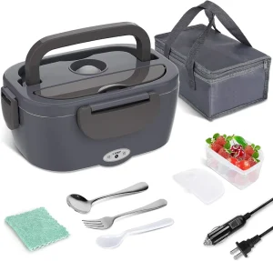 Portable 2 in 1 Electric Lunch Boxes Insulated to Keep Food Warm for Car Truck Home Office Heatable Food Container
