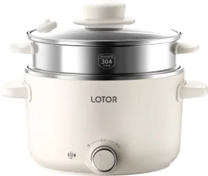 Portable 2.5L Mini Electric Cooking Pot Skillet Multi-Function Non-Stick Noodle Cooker Steamer Tempered Glass Household Use
