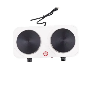 Portable 2000W Electric Hot Plate 110V Double Burner Camping Stove Cast Iron Heating Element Temperature Control Easy