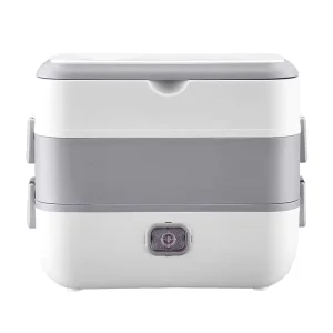 Portable 220V 110V Electric Lunch Box Warmer Leak Proof Commercial Multilayer Eco Friendly Plastic 2L Capacity Stainless Steel