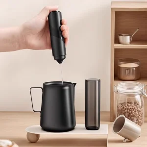 Portable 304 Stainless Steel Handheld Milk Frother for Car and Home Use