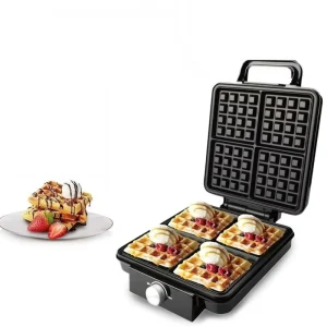 Portable 4 Slice Waffle Maker 1500W Double Heating Non Stick Egg Cake Oven Pancake Egg Waffle Cake Machine Home Homemade Food