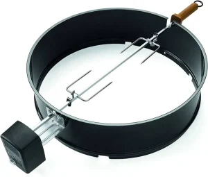 Portable 57cm Rotisserie Kit Stainless Steel Barbecue Ring Set for Weber Kettle Grill Outdoor BBQ