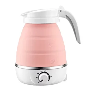Portable 600ml Mini Electric Silicone Kettle Cordless Travel Folding Compression Leak Proof Battery Control Household