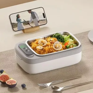 Portable 60W Electric Lunch Box with Leakproof Container Smart USB Charging for Home Office Car Camping Organized Storage