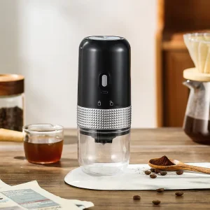 Portable 64mm Hand Brewed Electric Coffee Grinder with Plastic Housing Ceramic Blade Class A Energy Efficiency 150ml Capacity