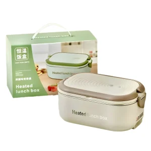 Portable 65 Degree Thermostatic BPA Free Plastic Lid Stainless Steel Smart Insulated Heating Electric Bento Lunch Box