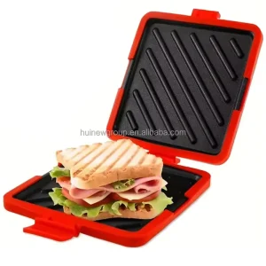 Portable 7 in 1 Double Sided Breakfast Sandwich Maker Mold Tray Microwave Oven for Waffle Grill More