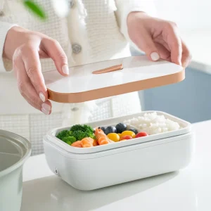 Portable 800ML Car Home School Use Hot Thermo Heated Ceramic Food Warmer Container Electric Bento Lunch Box