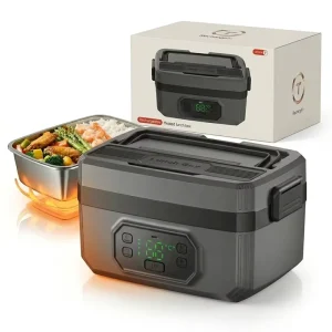 Portable Automatic Self Heating Electric Lunch Box with Insulated Carrying Bag for Office Travel Car Use
