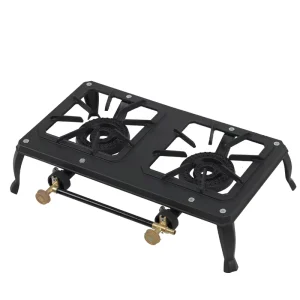 Portable Cast Iron Gas Cooker Double Burner with Iron Rack Fierce Fire Gas Stove