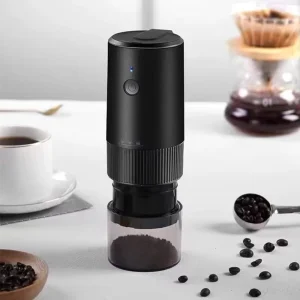 Portable Cordless Coffee Grinder Stainless Steel Mini USB Rechargeable Hand Crank Mill for Travel and Espresso Beans