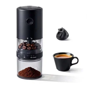 Portable Cordless Electric Coffee Bean Grinder with 38 Adjustable Grind Settings 2000 mAh Battery for Travel Camping