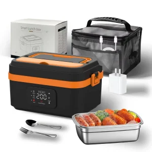 Cordless Electric Lunch Box 8000mAh Rechargeable USB C Battery 60W Fast Heating 6 Temperature Levels 1L Lunch Box with Heating