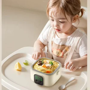Portable Cordless Electric Lunch Box Food Heater 2 Compartments Electric Lunch Box for Adults Car Truck Work Travel