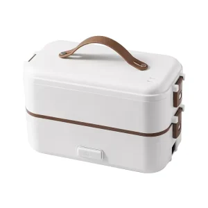 Portable Double Deck Carry-all Stainless Steel Self Heating Leakproof Warmer Container Electric Heating Bento Lunch Box