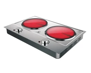 Portable Double Infrared Hot Plate Stainless Steel Electric Cooktop Dual Control Burners