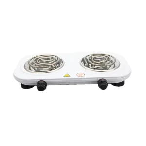 Portable Dual Burner Electric Stove Durable Double Hot Plate Cooker Coil 2000W Power Indicator Kitchen Appliance
