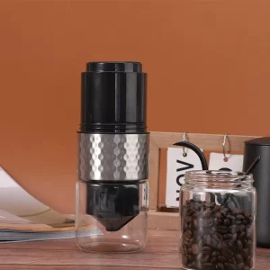 Portable Eco-Friendly Conical Burr Coffee Grinder Ceramic Core Metal Battery 100g Capacity for Household Outdoor