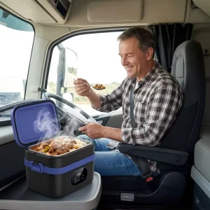 Portable Electric 1.5L Cordless Heating Lunch Box 9000mAh Battery Rechargeable 5 side Heating for Car Office Travel Students