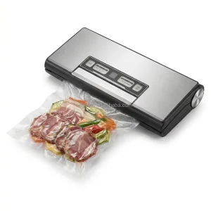 Portable Electric 120W 80Kpa Automatic Dry Moist Food Preservation Stainless Steel Vacuum Sealer LED Countdown Display