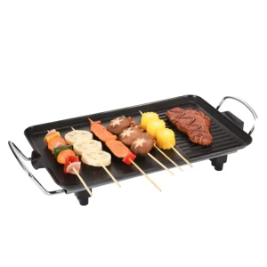 Portable Electric BBQ Grill Pan Non Stick Smokeless Tabletop Grill for Camping
