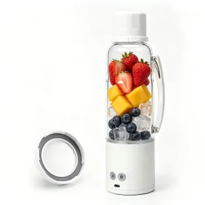 Portable Electric Blender Personal USB Rechargeable Mini Blender with 6 Stainless Steel Blades Juicer Cup for Travel Gym
