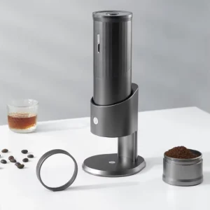 Portable Electric Burr Coffee Grinder with 10 Adjustable Settings USB C Rechargeable for Travel and Camping