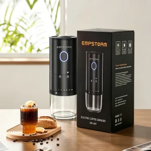 Portable Electric Coffee Grinder Conical Ceramic Burr Rechargeable Type C Battery 62g Capacity Outdoor Hotel Car Use