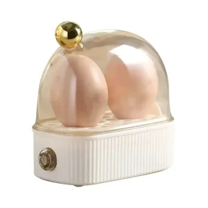 Portable Electric Egg Boiler Cooker Mini Automatic Breakfast Machine Rapid Multi Function Food Steamer for 2 Eggs for Cooking