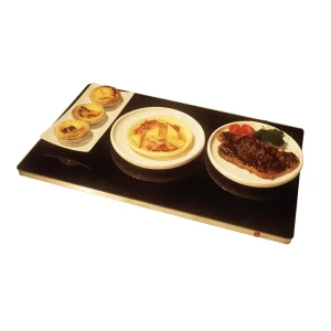 Portable Electric Food Hot Plate Dish Warmer Black Glass Top Keep Food Warm for Buffet Serving Table or Countertop Use