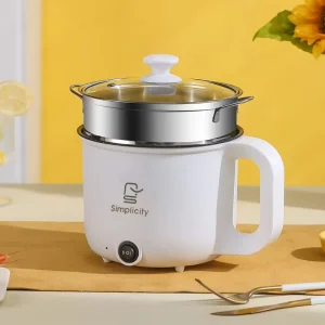 Portable Electric Hot Pot 110V 220V Temperature Control Cooking Pot With Steamer Electric Rice Cooker
