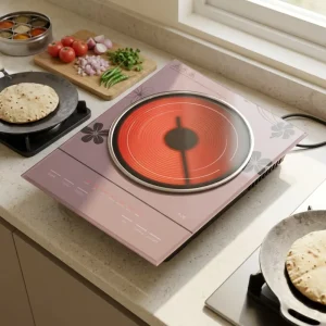 Portable Electric Induction Cooker Single Burner Ceramic Panel Stainless Steel Touchpad Operation Hotpot Ready Class Energy