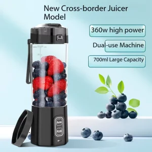 Portable Electric Juice Maker Blender 700ML USB Rechargeable Fruit Mixer 6 Blades Juicer for Shakes Smoothies Fresh Juicing Cup