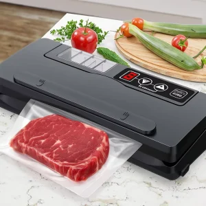 Portable Electric Kitchen Vacuum Sealer Plastic Chamber Large Capacity Semi Automatic Operation Suction for Household Use