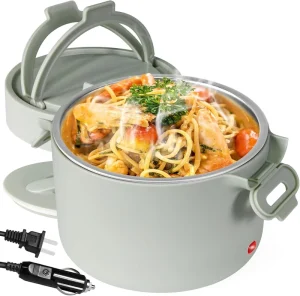 Portable Electric Lunch Box 1L Food Warmer Bento Box with Removable Stainless Steel Food Container #304 for Car Home Office