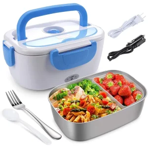 Portable Electric Lunch Box BPA Free Dual Tier Food Warmer with High Capacity Reusable Modern Design