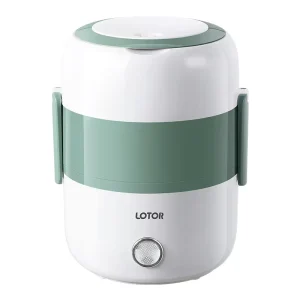 Portable Electric Lunch Box Food Warmer 1L+0.65L Capacity Stainless Steel Construction 300W Heating for Household & Outdoor Use